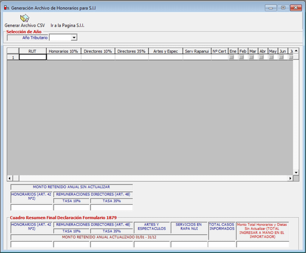 cuadro para generar el archivo de la dj 1879 requerido por el SII