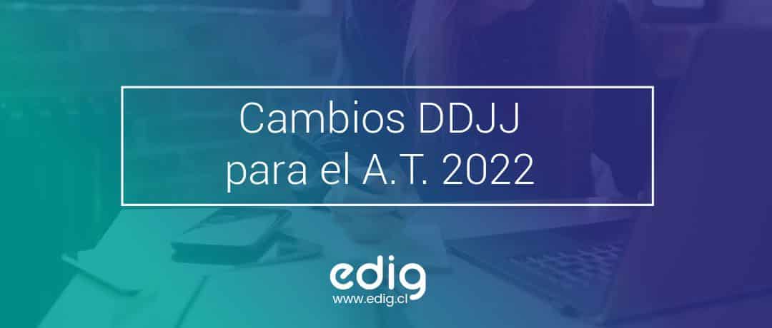 Cambios de algunas Declaraciones Juradas para el A.T. 2022
