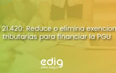 Ley 21.420: Reduce o elimina exenciones tributarias para financiar la PGU